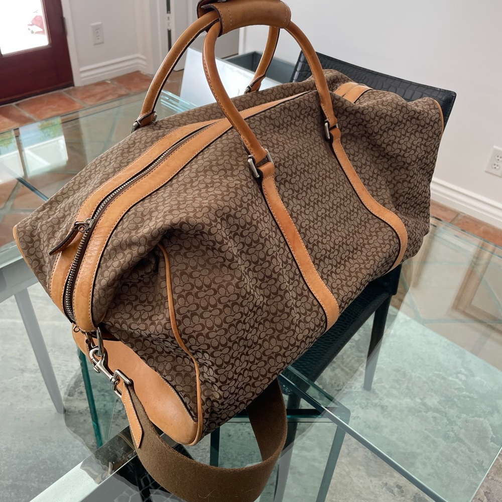 Coach duffel bag with signature print